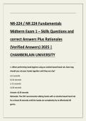 NR 224 Fundamentals of Nursing Exam Practice Questions Latest 2025 Verified Answers Study Guide&comma; Chamberlain University