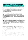 PRIVATE INVESTIGATOR EXAMINATION SET 2026 SOLVED QUESTIONS GRADED A&plus;