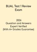 BUAL Test 1 Review Study Guide &vert; Business Analytics 2026