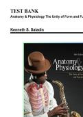 Test Bank for Anatomy and Physiology The Unity of Form and Function 10th Edition by Kenneth S&period; Saladin &vert; 9781265328627&vert; 2023&sol;2024 &vert; Chapter 1-29 &vert; All Chapters with Answers and Rationals