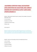 CALIFORNIA BAR EXAM PRACTICE QUESTIONS  WITH ANSWERS & RATIONALES&vert;LATEST  &lbrace;20252026&rcub; UPDATE &vert;GRADED A&plus;