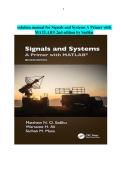 Signals and Systems&colon; A Primer with MATLAB&reg; &lpar;2nd Edition&rpar; by Matthew N&period; O&period; Sadiku &ndash; Complete Solutions Manual for Signals and Systems Problems