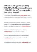 EPA section 608 Type 1 Exam &lpar;2026&rpar;  UPDATE Verified Questions and Answers  &lowbar; With 100- Correct Answers graded A&plus;  Guaranteed Success&excl;&excl; 