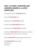 FDSC 1133 EXAM 1 QUESTIONS AND  ANSWERS&vert;&vert; GRADED A&plus;&vert;&vert; LATEST  UPDATE 2026 