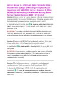 NR 341 EXAM 1 &ndash; COMPLEX ADULT HEALTH 2026 &vert; Chamberlain College of Nursing &vert; Complete Exam Questions with VERIFIED Correct Answers & WELL DETAILED Rationales &vert; Adult Health Nursing Exam Review &vert; Latest Updated 2026 &vert; A&plus; Graded