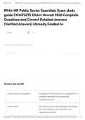 IPMA-HR Public Sector Essentials Exam study guide COMPLETE EXAM Newest 2026 Complete Questions and Correct Detailed Answers &lpar;Verified Answers&rpar; &vert;Already Graded A&plus;