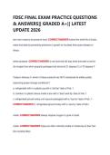 FDSC FINAL EXAM PRACTICE QUESTIONS  & ANSWERS&vert;&vert; GRADED A&plus;&vert;&vert; LATEST  UPDATE 2026