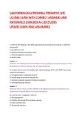CALIFORNIA OCCUPATIONAL THERAPIST &lpar;OT&rpar;  LICENSE EXAM WITH CORRECT ANSWERS AND  RATIONALES &vert;GRADED A&plus;&vert;20252026  UPDATE&vert;100&percnt; PASS ASSURANCE