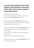 Iowa 3OT Pesticide Manual Exam &lpar;2026&rpar;  UPDATE Verified Questions and Answers  &vert; With 100&percnt; Correct Answers graded A&plus;  Guaranteed Success&excl;&excl; 