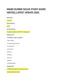 MARK KLIMEK NCLEX STUDY GUIDE  NOTES&vert;&vert; LATEST UPDATE 2026 