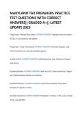 MARYLAND TAX PREPARERS PRACTICE  TEST QUESTIONS WITH CORRECT  ANSWERS&vert;&vert; GRADED A&plus;&vert;&vert; LATEST  UPDATE 2026 