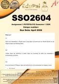 SSO2604 Asaemente Ya 3 POTEFOLIYO &lpar;COMPLETE ANSWERS&rpar; Semester 1 2026 - DUE May 2026