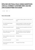 SFSU BIO 230 FINAL EXAM &lpar;2026&rpar; QUESTIONS AND ALL CORRECT ANSWERS 100&percnt; SOLVED AND GUARANTEED SUCCESS&excl;&excl;