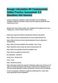 Dosage Calculation RN Fundamentals Online Practice Assessment 3&period;0 Questions And Answers