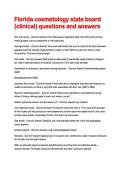 Florida cosmetology state board &lpar;clinical&rpar; questions and answers