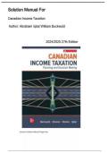 Solution Manual For Canadian Income Taxation 2025&sol;2026 27th Edition &lpar; Abraham Iqbal William Buckwold&comma; 2024&rpar; All Chapters &vert; Newest Edition