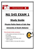 Complete Study Guide&colon; NU 545 Physio-Patho Basis of Advanced Nursing &ndash; Exam 1 &lpar;South Alabama&rpar;