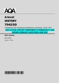 AQA A-Level History Component 2O &ndash; Democracy and Nazism&colon; Germany Exam Questions &lpar;June 2025&rpar;