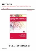Test bank for Advanced Health Assessment & Clinical Diagnosis in Primary Care 5th Edition with test questions and answers graded A&plus;