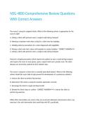 NSG 4800 Comprehensive Review Questions With Correct Answers