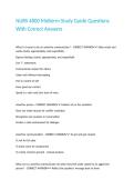 NURS 4800 Midterm Study Guide Questions With Correct Answers