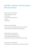 NURS 4800 - Leadership - Final Exam Questions With Correct Answers 