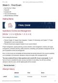 BUS 446 Week 5 Quiz Production Control &sol;Operations Management&vert; Questions and answers &vert; Updated RATED A&plus; &vert; 2026&vert; New edition&vert; University Of Arizona