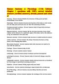 Human Anatomy & Physiology &lpar;11th Edition&rpar; Chapter 1 questions with 100&percnt; correct detailed answers &lpar;verified answers&rpar; already passed and rated a&plus;