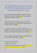 NLN NEX Math Entrance Actual Exam Newest  2026-2027 With Complete Questions And Correct  Detailed Answers&vert; Brand New Version&excl; 