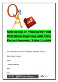 Ohio School of Phlebotomy Final Exam Prep &ndash; 120 Questions & Answers on Venipuncture&comma; Tube Order of Draw&comma; Blood Components&comma; and Lab Safety &vert; Ohio School of Phlebotomy 2026