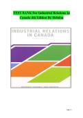 Test Bank for Industrial Relations in Canada 4th Edition by Hebdon&comma; Brown &vert;All Chapter&vert; Newest Edition 2026