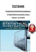 Test Bank for Introduction to Statistical Investigations&comma; 2nd Edition&comma; Beth L&period; Chance&comma; Allan J&period; Rossman & George W&period; Cobb