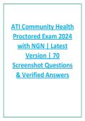 ATI Community Health  Proctored Exam 2024  with NGN &vert; Latest  Version &vert; 70  Screenshot Questions  & Verified Answers