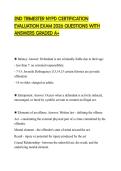 2ND TRIMESTER NYPD CERTIFICATION EVALUATION EXAM 2026 QUESTIONS WITH ANSWERS GRADED A&plus;