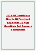 ATI Community Health  Proctored Exam 2024  with NGN &vert; Latest  Version &vert; 70  Screenshot Questions  & Verified Answers