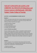 NUR 257 CONCEPTS OF AGING AND  CHRONIC ILLNESS EXAM 4Questions and  Correct Answers with Rationale &vert; 2025&sol;2026  Update &vert; Galen College of Nursing 