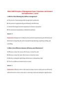 WGU C483 Principles of Management Exam 1 Questions and Answers  and Explanations &vert; Latest