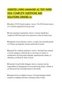 ASSISTED LIVING MANAGER AZ TEST PAPER 2026 COMPLETE QUESTIONS AND SOLUTIONS GRADED A&plus;