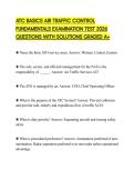 ATC BASICS AIR TRAFFIC CONTROL FUNDAMENTALS EXAMINATION TEST 2026 QUESTIONS WITH SOLUTIONS GRADED A&plus;