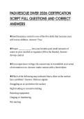 PADI RESCUE DIVER 2026 CERTIFICATION SCRIPT FULL QUESTIONS AND CORRECT ANSWERS