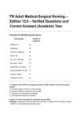 PN Adult Medical-Surgical Nursing &ndash; Edition 12&period;0 &ndash; Verified Questions and Correct Answers &vert;Academic Year