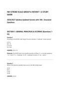 NIH STROKE SCALE GROUP A PATIENT 1-6 STUDY GUIDE 2026&sol;2027 Syllabus Updated Version with 100&plus; Answered Questions