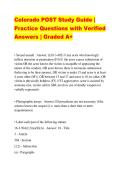 Colorado POST Study Guide &vert; Practice Questions with Verified Answers &vert; Graded A&plus;