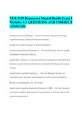 NUR 2459 Rasmussen Mental Health Exam 1 Modules 1-3 QUESTIONS AND CORRECT ANSWERS
