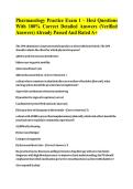 Pharmacology Practice Exam 1 &ndash; Hesi Questions With 100&percnt; Correct Detailed Answers &lpar;Verified Answers&rpar; Already Passed And Rated A&plus;