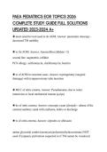 PAEA PEDIATRICS EOR TOPICS 2026 COMPLETE STUDY GUIDE FULL SOLUTIONS UPDATED 2023-2024 A&plus;