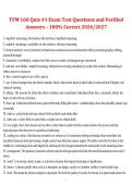 TFM 160 Quiz 1 &ndash; Exam Test Questions with Verified Answers&comma; 100&percnt; Correct 2026&sol;2027 &ndash; Fire Safety Training Study Guide