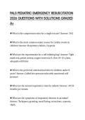 PALS PEDIATRIC EMERGENCY RESUSCITATION 2026 QUESTIONS WITH SOLUTIONS GRADED A&plus;
