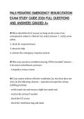 PALS PEDIATRIC EMERGENCY RESUSCITATION EXAM STUDY GUIDE 2026 FULL QUESTIONS AND ANSWERS GRADED A&plus;