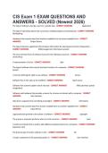 CIS Exam 1 EXAM QUESTIONS AND ANSWERS - SOLVED &lpar;Newest 2026&rpar;